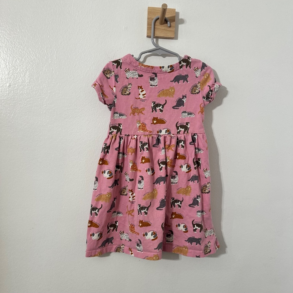 Mini Boden Girls Educational Cat Print Pink Short Sleeve Dress Sz 5-6 - Picture 6 of 6